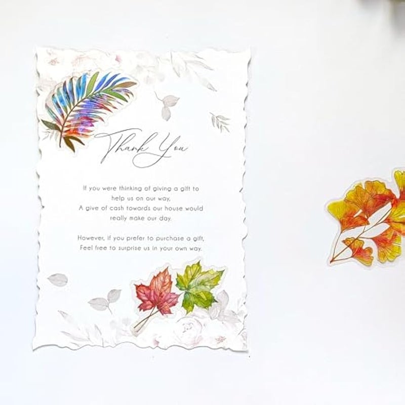 Sparkly Plant Leaf Stickers - 30 Pcs Clear PET Glitter Holographic Botanical Leaves Stickers for Scrapbook, Journal, Junk Journal, Collage - Transparent for Resin, Craft & Scrapbook Supplies - Image 3